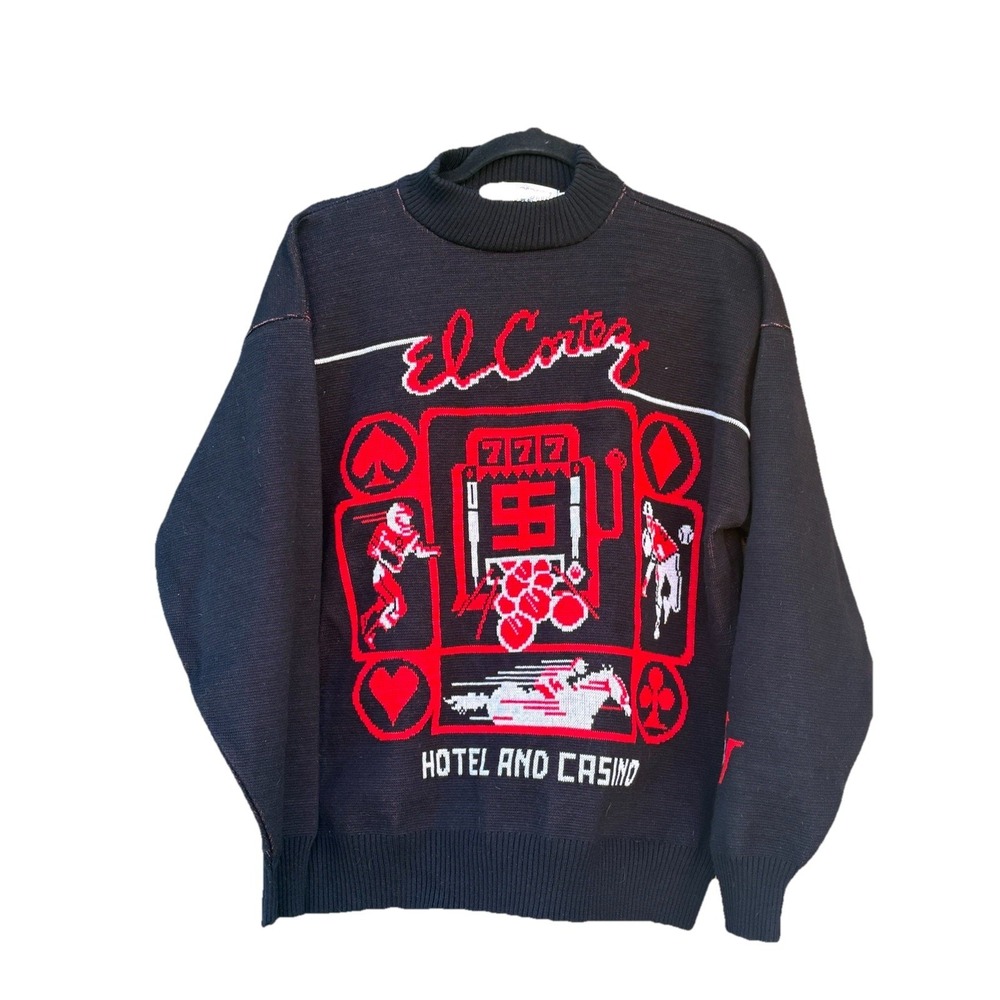 Vintage El Cortez Hotel Las Vegas Casino Sweater Size L